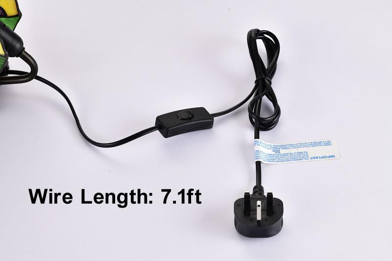 BELOFAY Tiffany Stained Glass Handmade Vintage Bedside Table Lamps for Bedroom (8 inches)