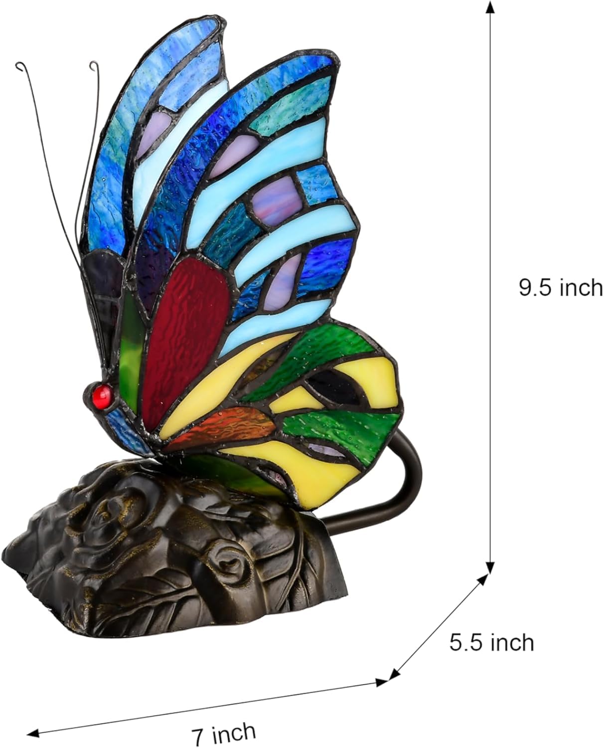 BELOFAY Tiffany Stained Glass Handmade Vintage Bedside Table Lamps for Bedroom (8 inches)