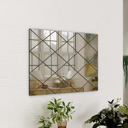 BELOFAY Art Deco Clear Rectangular Wall Mirror – Modern Wall-Mounted Glass Design for Bedroom, Hallway & Lounge