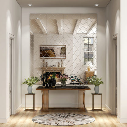 BELOFAY Art Deco Clear Rectangular Wall Mirror – Modern Wall-Mounted Glass Design for Bedroom, Hallway & Lounge