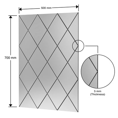 BELOFAY Art Deco Clear Rectangular Wall Mirror – Modern Wall-Mounted Glass Design for Bedroom, Hallway & Lounge