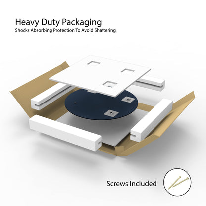 BELOFAY Art Deco 50cm Clear Round Wall Mirror – Modern Wall-Mounted Glass Design for Bedroom, Hallway & Lounge