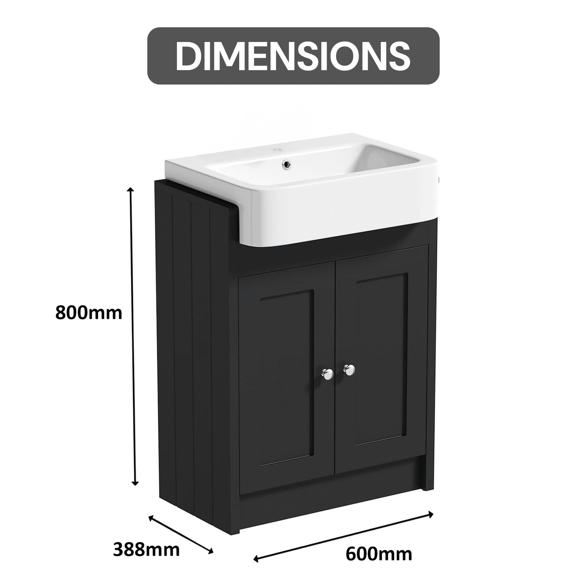 BELOFAY Crawlex 600mm Floor Standing Bathroom Vanity Unit With Basin
