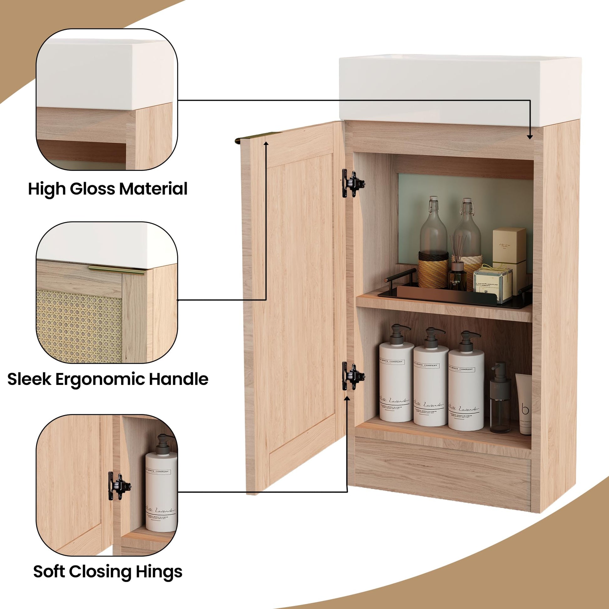 BELOFAY Franklin 400mm Floor Standing Bathroom Vanity Unit With Basin