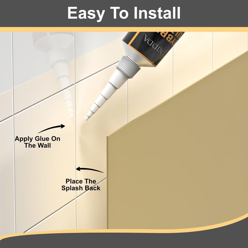 BELOFAY 1mm Thick Stainless Steel Splashback for Kitchen With Golden Brushed Finish  (Adhesive/Glue included)
