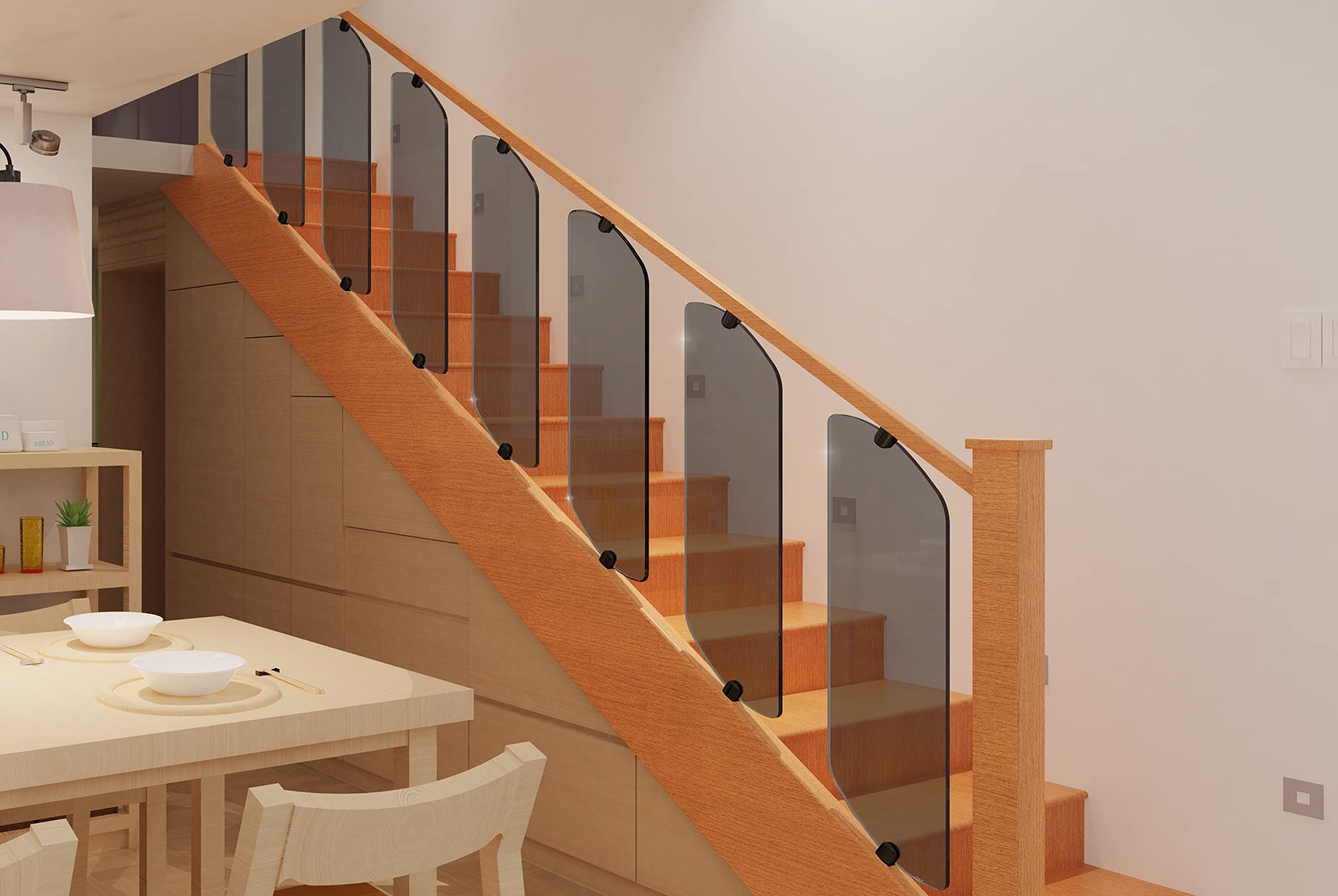BELOFAY Toughened Grey Tinted Glass Decking Panel – Stair/Balcony Railing Infill, Easy Fit (Chrome Clamps Sold Separately)