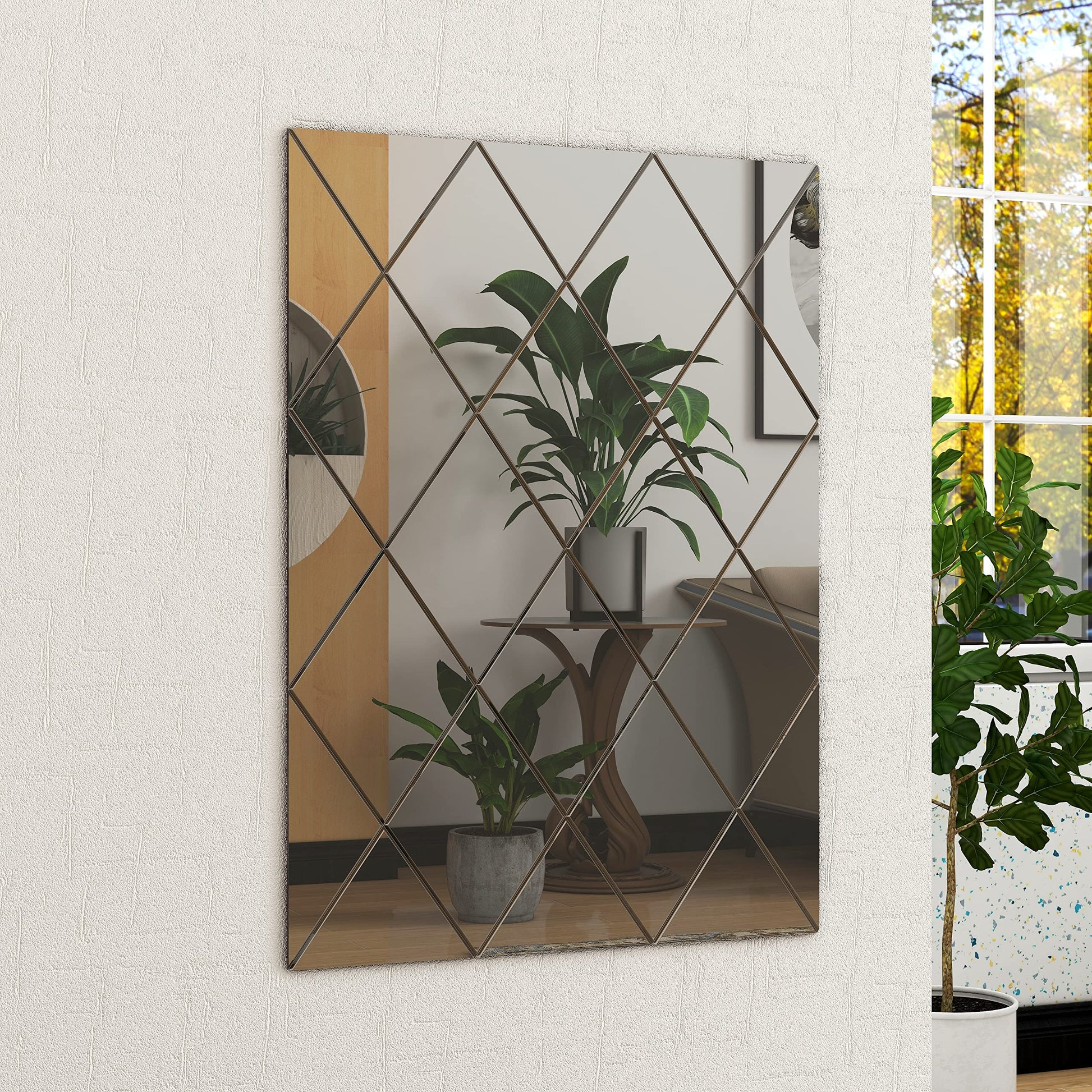 BELOFAY Grey Rectangular Wall Mirror – Modern Wall-Mounted Mirror for Hallway, Entryway & Lounge