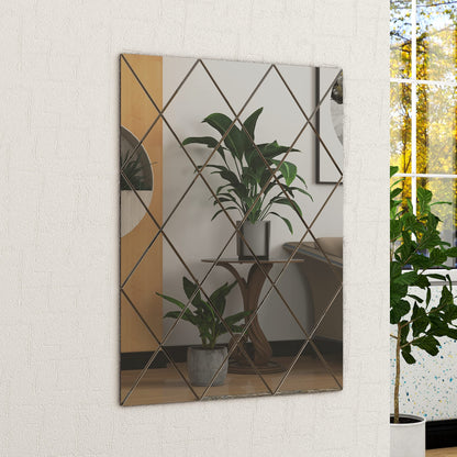 BELOFAY Grey Rectangular Wall Mirror – Modern Wall-Mounted Mirror for Hallway, Entryway & Lounge