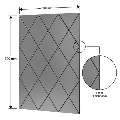 BELOFAY Grey Rectangular Wall Mirror – Modern Wall-Mounted Mirror for Hallway, Entryway & Lounge