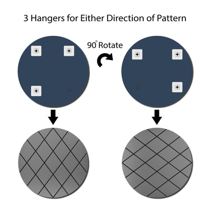 BELOFAY Interiors Art Deco 50cm Grey Round Wall Mirror Glass Design for Bedroom, Modern Wall-Mounted Mirrors for Hallway, Entryways and Lounge