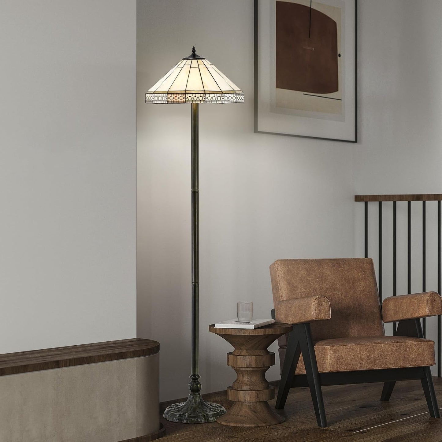 BELOFAY Tiffany Floor Lamps, Stained Glass Handmade Tiffany Lights Floor Lamps for Bedrooms, Living Room and Lounge