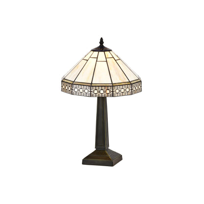 BELOFAY Tiffany Stained Glass Handmade Vintage Bedside Table Lamp – 12" Wide x 18" High