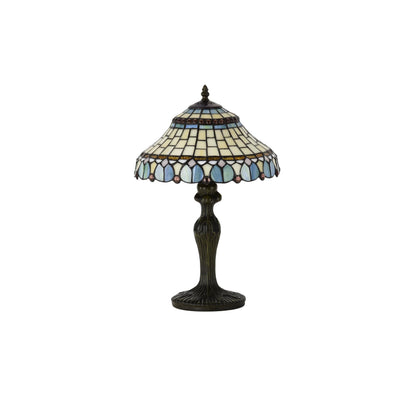 BELOFAY Tiffany Stained Glass Handmade Vintage Bedside Table Lamp – 12" Wide x 18" High