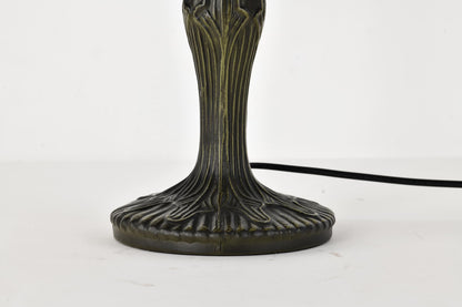 BELOFAY Tiffany Stained Glass Handmade Vintage Bedside Table Lamp – 12" Wide x 18" High