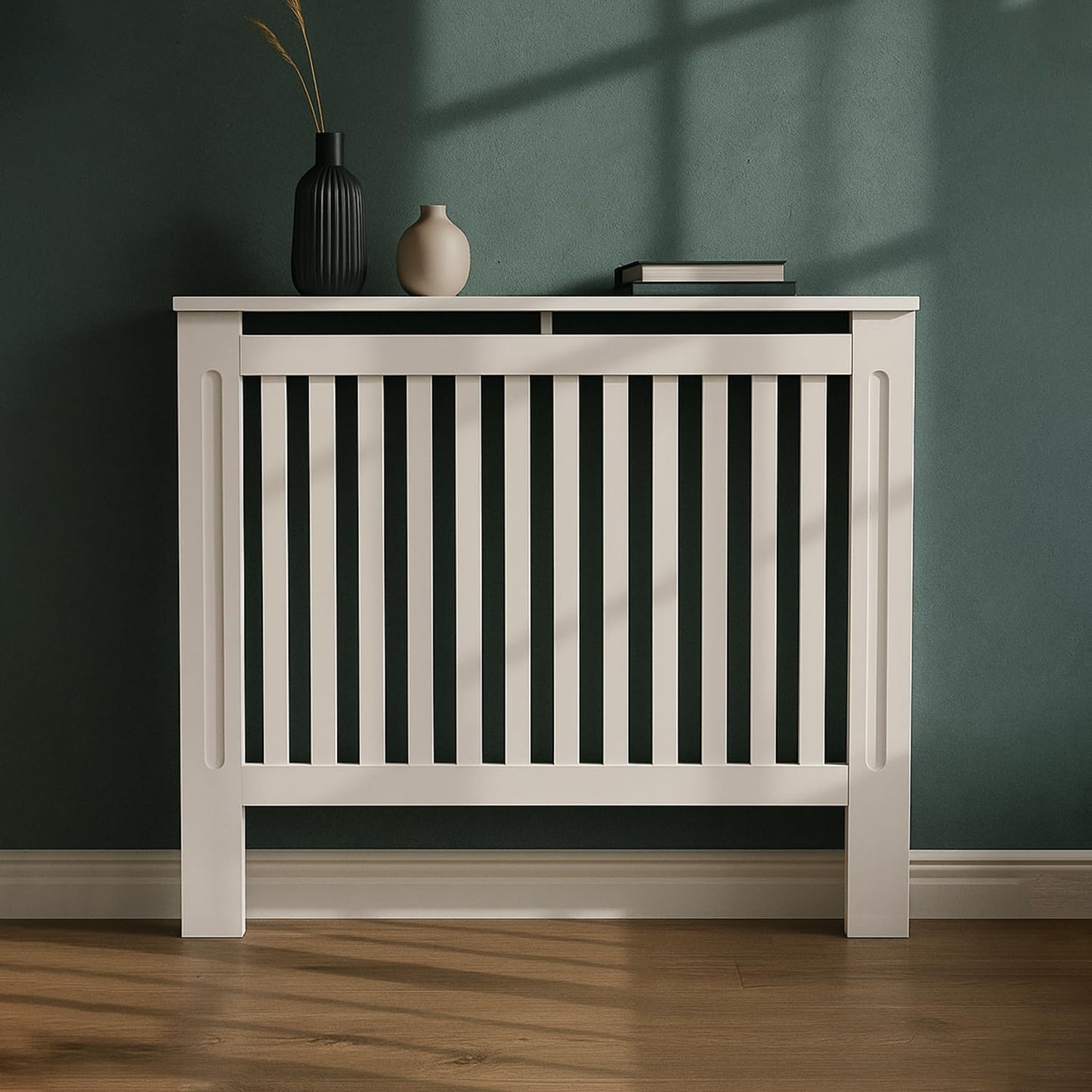 BELOFAY White Radiator Cover with Stylish Compact Shelf, Durable & Space-Saving, Easy Assembly for Modern Homes
