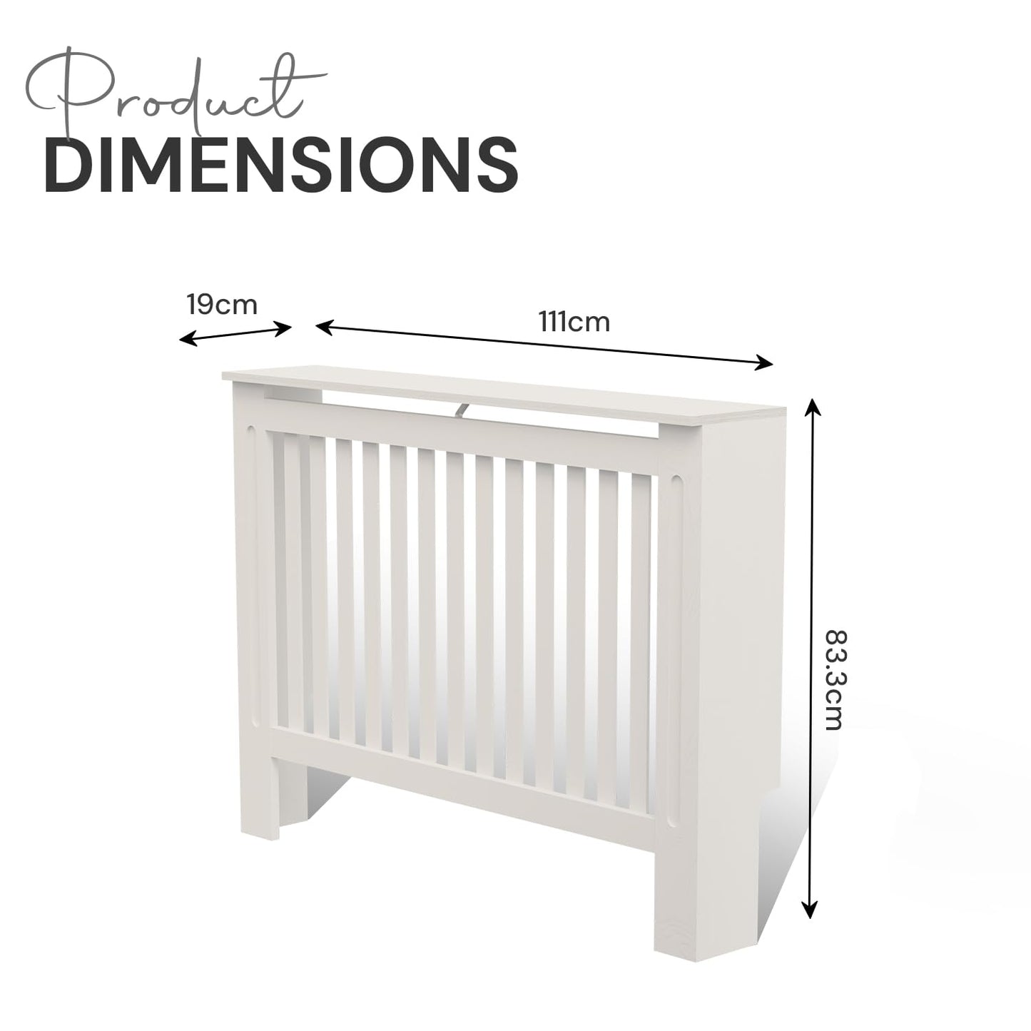 BELOFAY White Radiator Cover with Stylish Compact Shelf, Durable & Space-Saving, Easy Assembly for Modern Homes