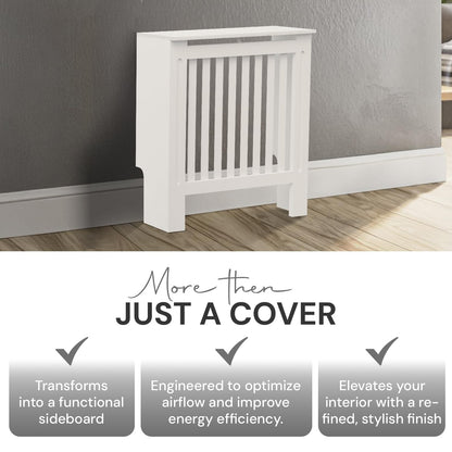 BELOFAY White Radiator Cover with Stylish Compact Shelf, Durable & Space-Saving, Easy Assembly for Modern Homes