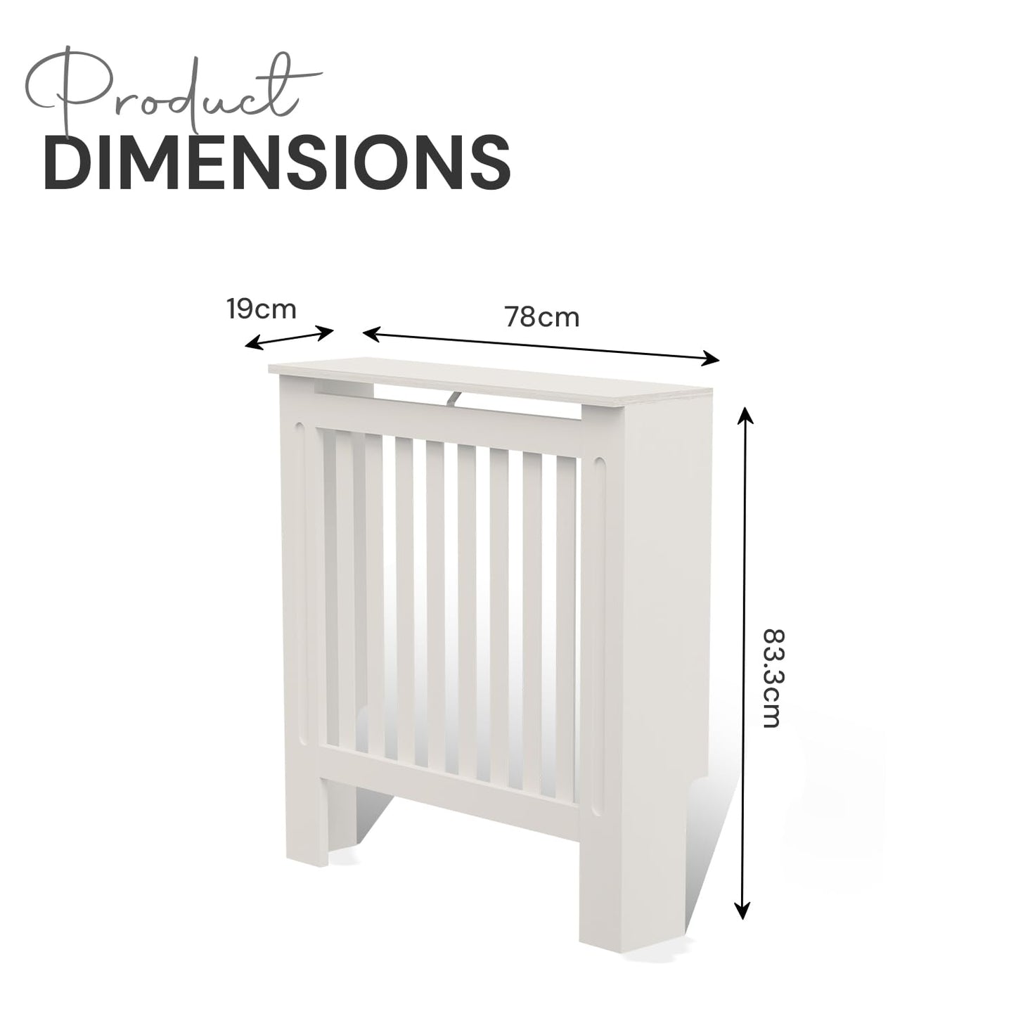 BELOFAY White Radiator Cover with Stylish Compact Shelf, Durable & Space-Saving, Easy Assembly for Modern Homes