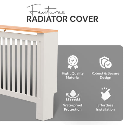 BELOFAY White Radiator Cover with Stylish Compact Shelf, Durable & Space-Saving, Easy Assembly for Modern Homes