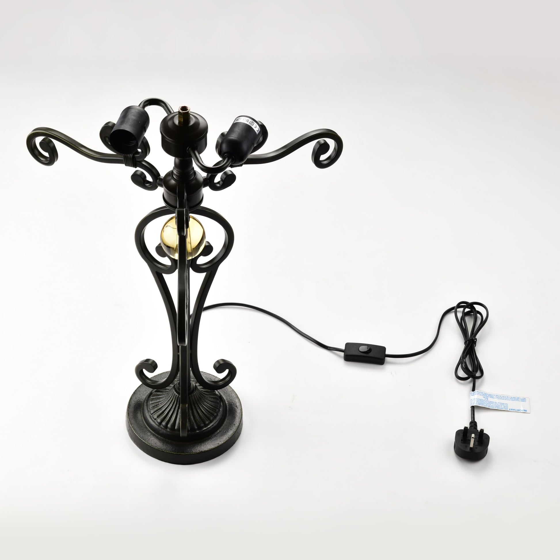 Belofay Tiffany Stained Glass Bedside Table Lamp – Vintage Handmade, 16" Wide x 30" High