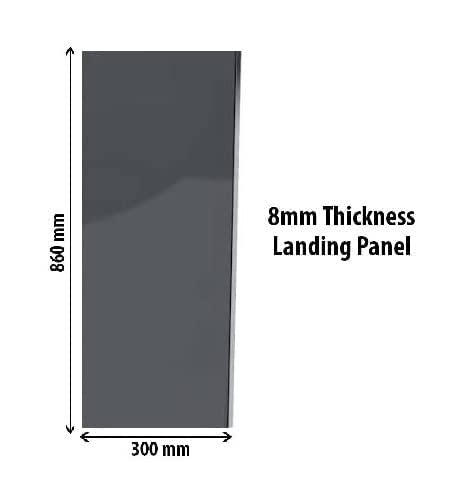 BELOFAY Toughened Grey Tinted Glass Baluster Panel – Stair/Landing/Balcony Railing Infill, Easy Fit (Landing Panels)