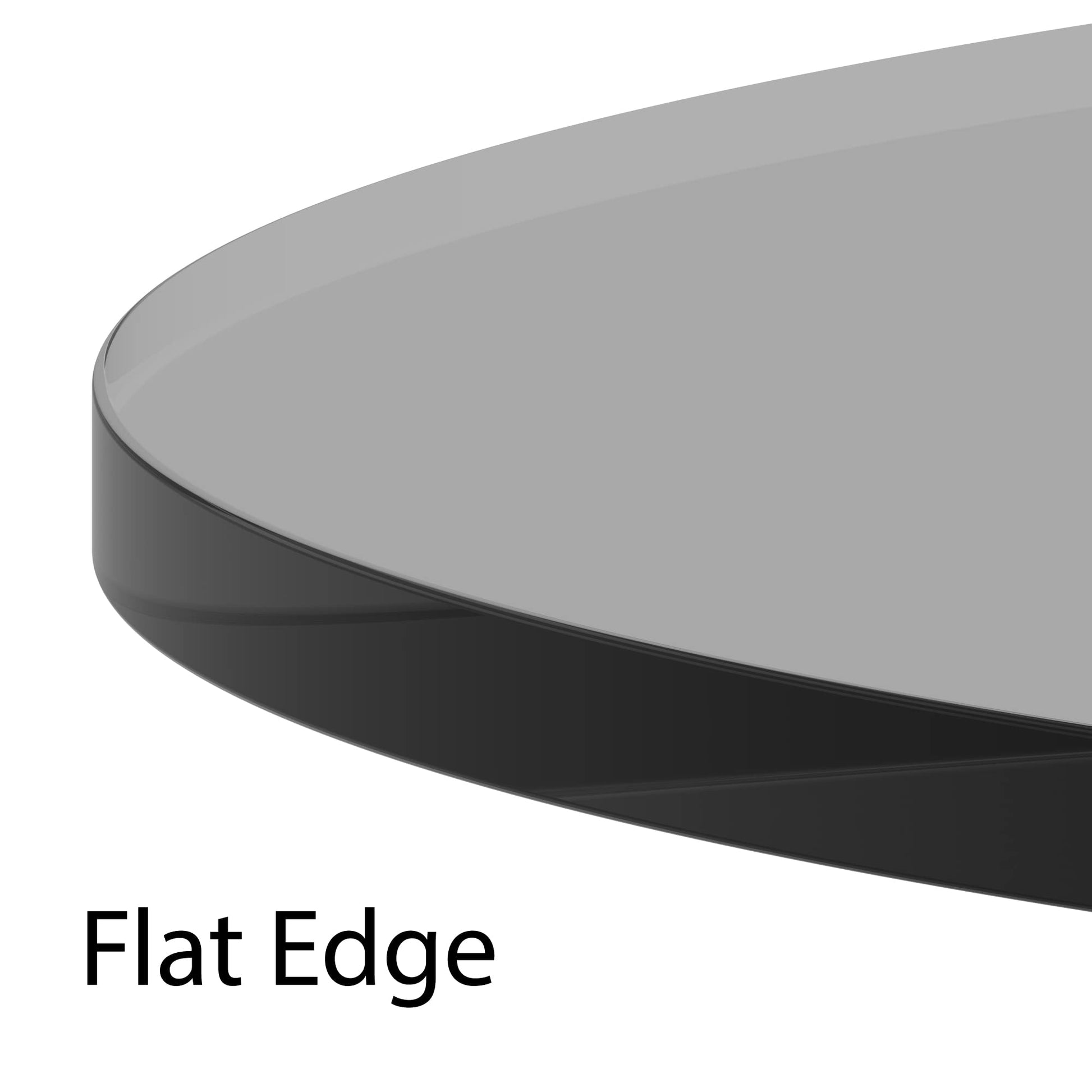 BELOFAY Tempered Grey Round Glass Table Top – Flat Polished Edge, Sturdy Protector Cover