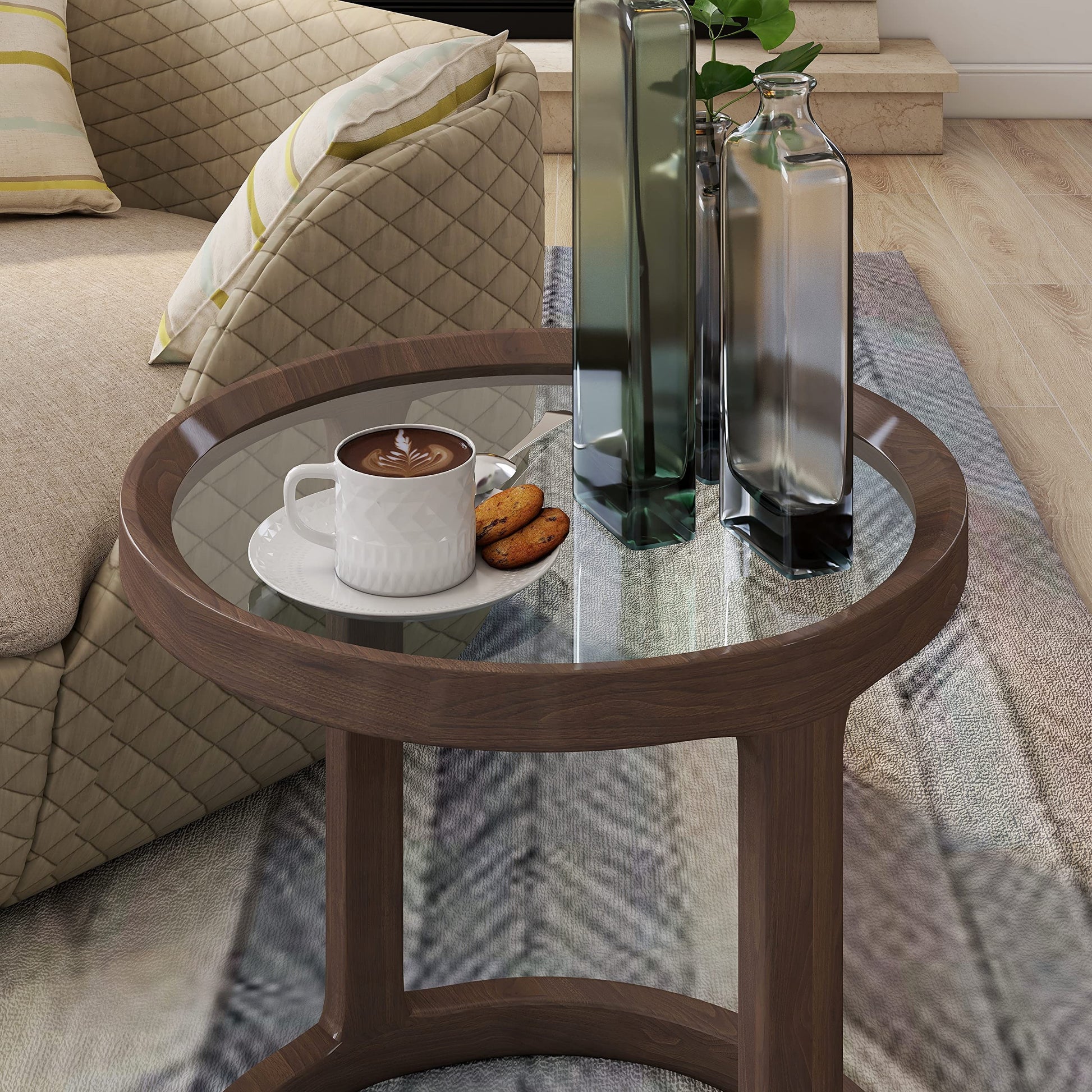 BELOFAY Tempered Clear Round Glass Table Top – Flat Polished Edge, Sturdy Replacement Protector Cover