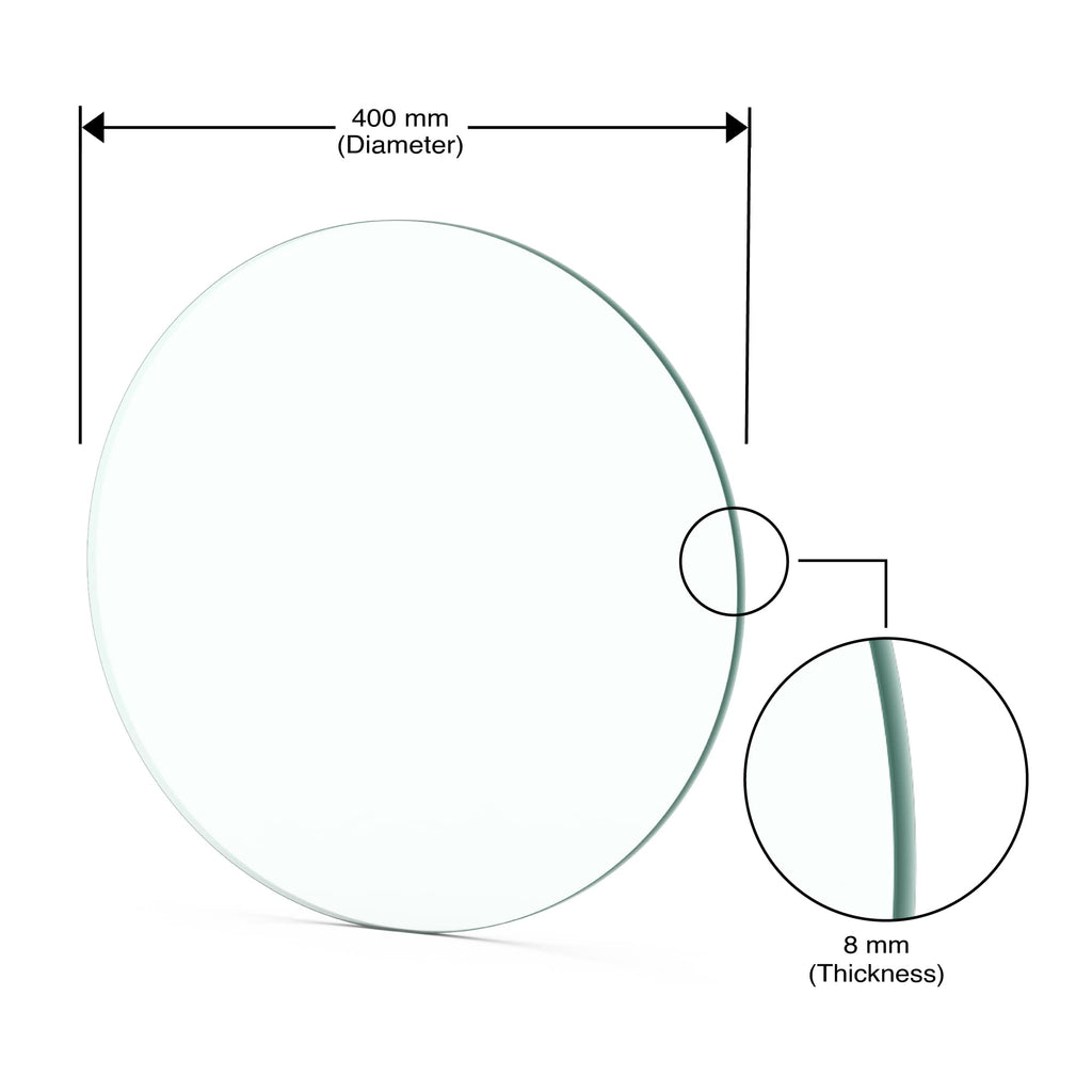 BELOFAY Tempered Clear Round Glass Table Top – Flat Polished Edge, Sturdy Replacement Protector Cover