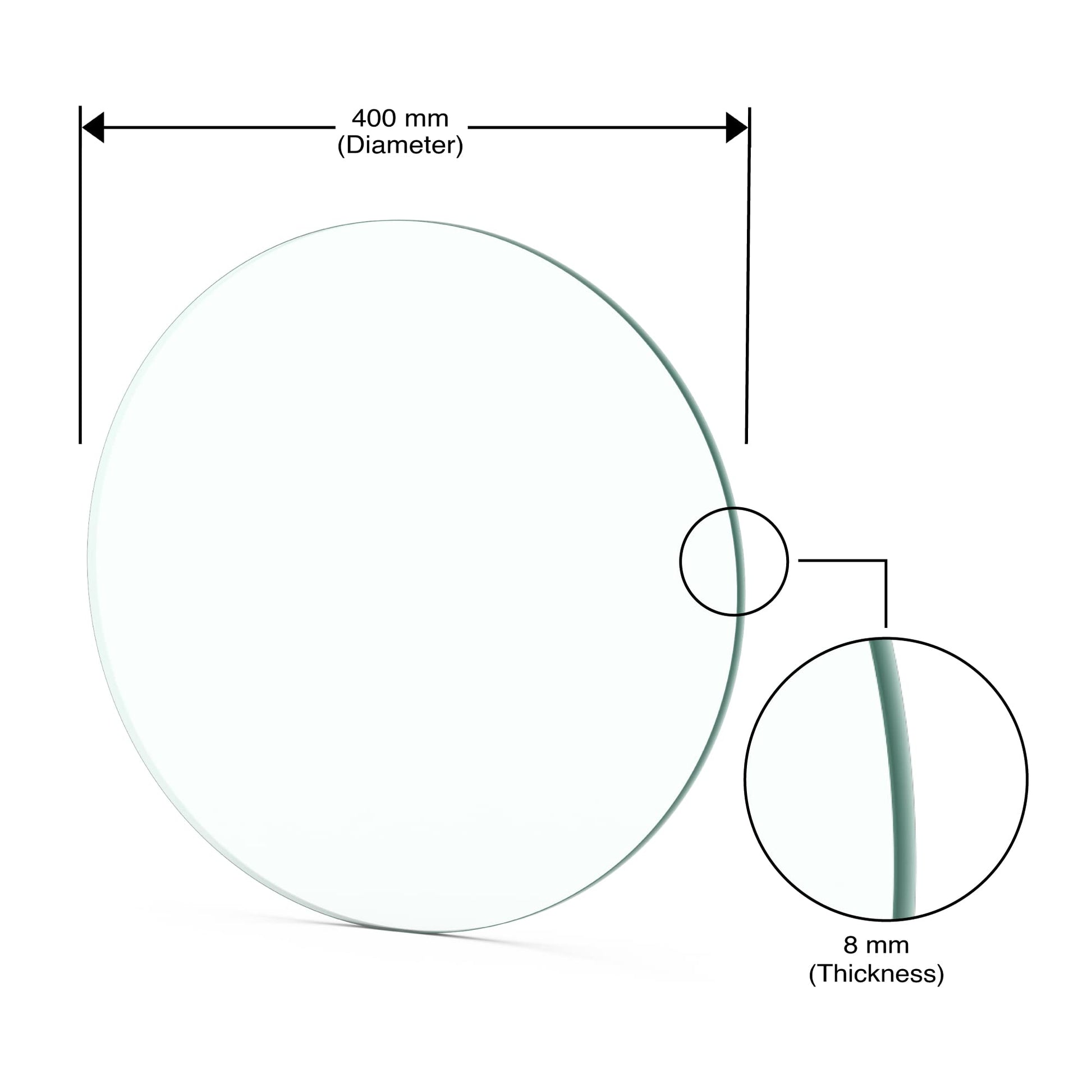 BELOFAY Tempered Clear Round Glass Table Top – Flat Polished Edge, Sturdy Replacement Protector Cover