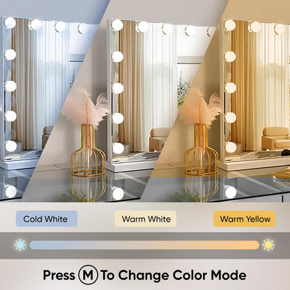 BELOFAY Hollywood Vanity Mirror with Dimmable Makeup Lights, Touch Screen To Select 3 Colour Modes