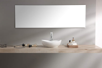 BELOFAY Kavari Oval Modern White Bathroom Counter Top Sink