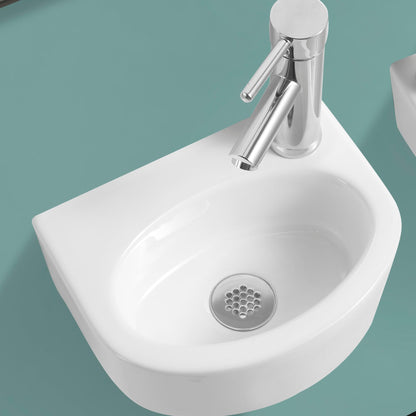 BELOFAY Oval Modern White Bathroom Wall-Mounted Sink