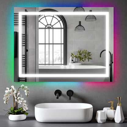 BELOFAY Alta Rectangle Bathroom LED Mirror with Dimmable Lights, Anti-fog, Shatter-Proof Tempered Glass