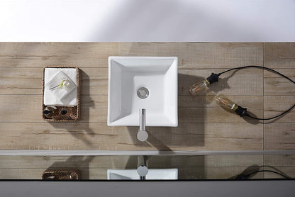 BELOFAY Truvay Square Modern White Bathroom Counter Top Sink