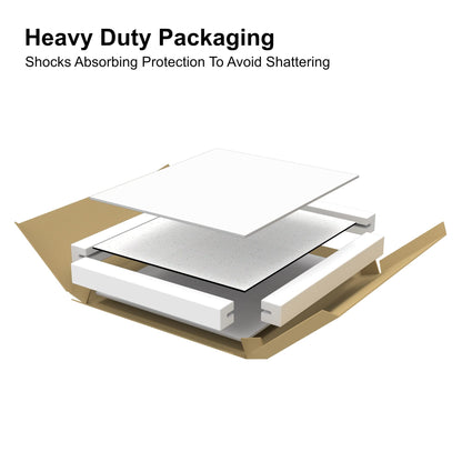 BELOFAY White Marble Tempered Glass Splashback for Kitchen with 6mm Toughened Glass (ADHESIVE INCLUDED)