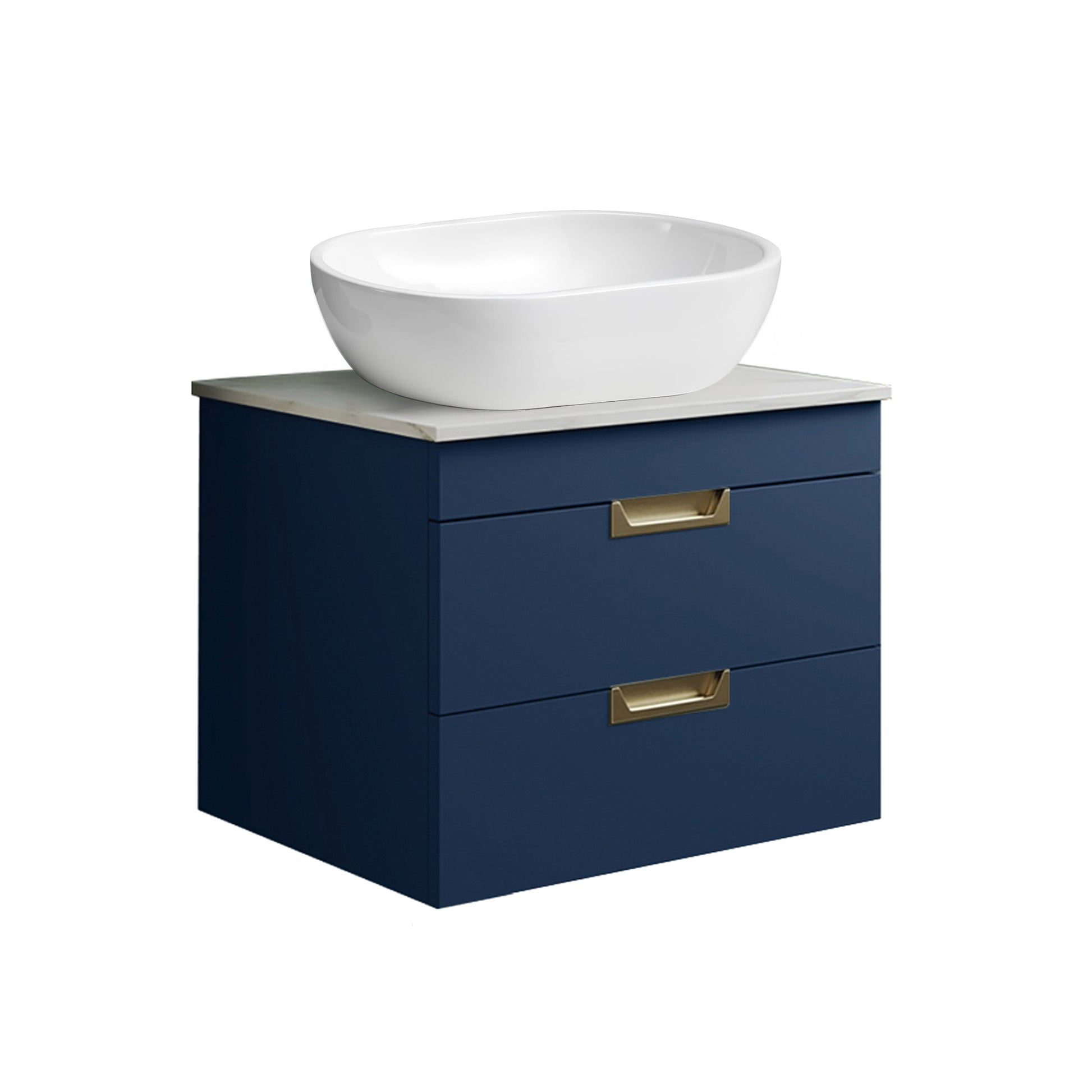 BELOFAY 600mm Wall Mounted Vanity Unit | Floating Design with Basin & White Stone Worktop