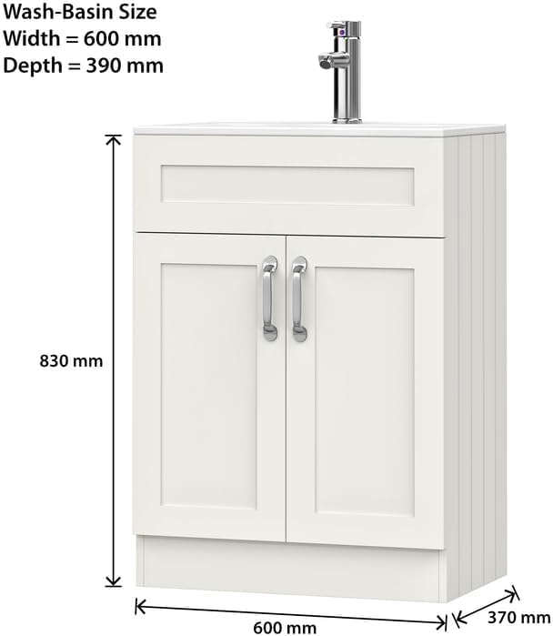 BELOFAY Crawley 600mm Floor Standing Bathroom Vanity Unit With Basin