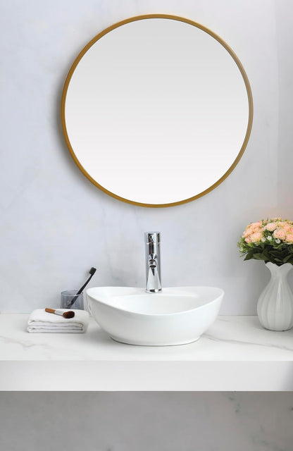 BELOFAY Kavari Oval Modern White Bathroom Counter Top Sink