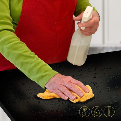 BELOFAY Black Tempered Glass Splashback for Kitchen with 6mm Toughened Glass (ADHESIVE INCLUDED)