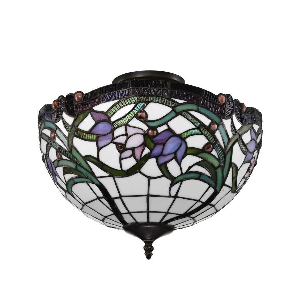 BELOFAY Wild Vine Tiffany Ceiling Light Stained Glass Art Deco Handmade Uplighter Shade Ceiling Lights for Living Room, Bedroom, Dining Room and Kitchen