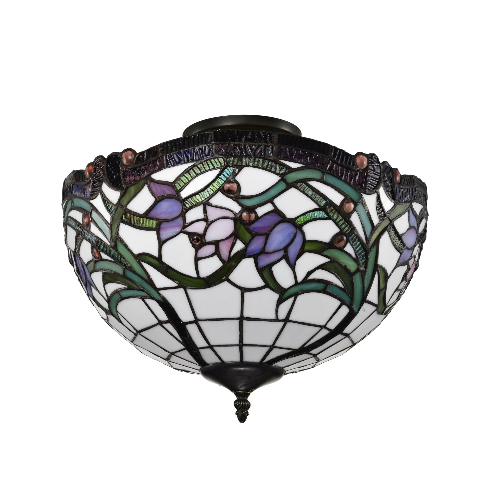 BELOFAY Wild Vine Tiffany Ceiling Light Stained Glass Art Deco Handmade Uplighter Shade Ceiling Lights for Living Room, Bedroom, Dining Room and Kitchen