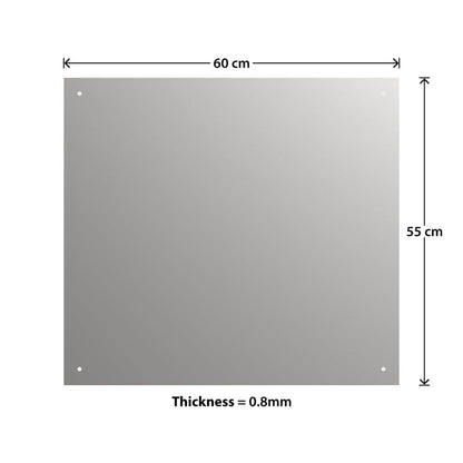 1mm Thick Grey Stainless Steel Splashback for Kitchen with Brushed Finish with Holes (SCREWS INCLUDED)