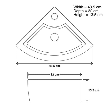 BELOFAY Corner Modern White Bathroom Wall-Mounted Sink