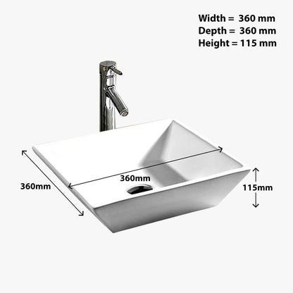 BELOFAY Truvay Square Modern White Bathroom Counter Top Sink
