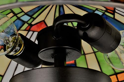 BELOFAY Semi Flush Tiffany Ceiling Light Stained Glass Art Deco Handmade Uplighter Shade Ceiling Lights for Living Room, Bedroom, Dining Room and Kitchen