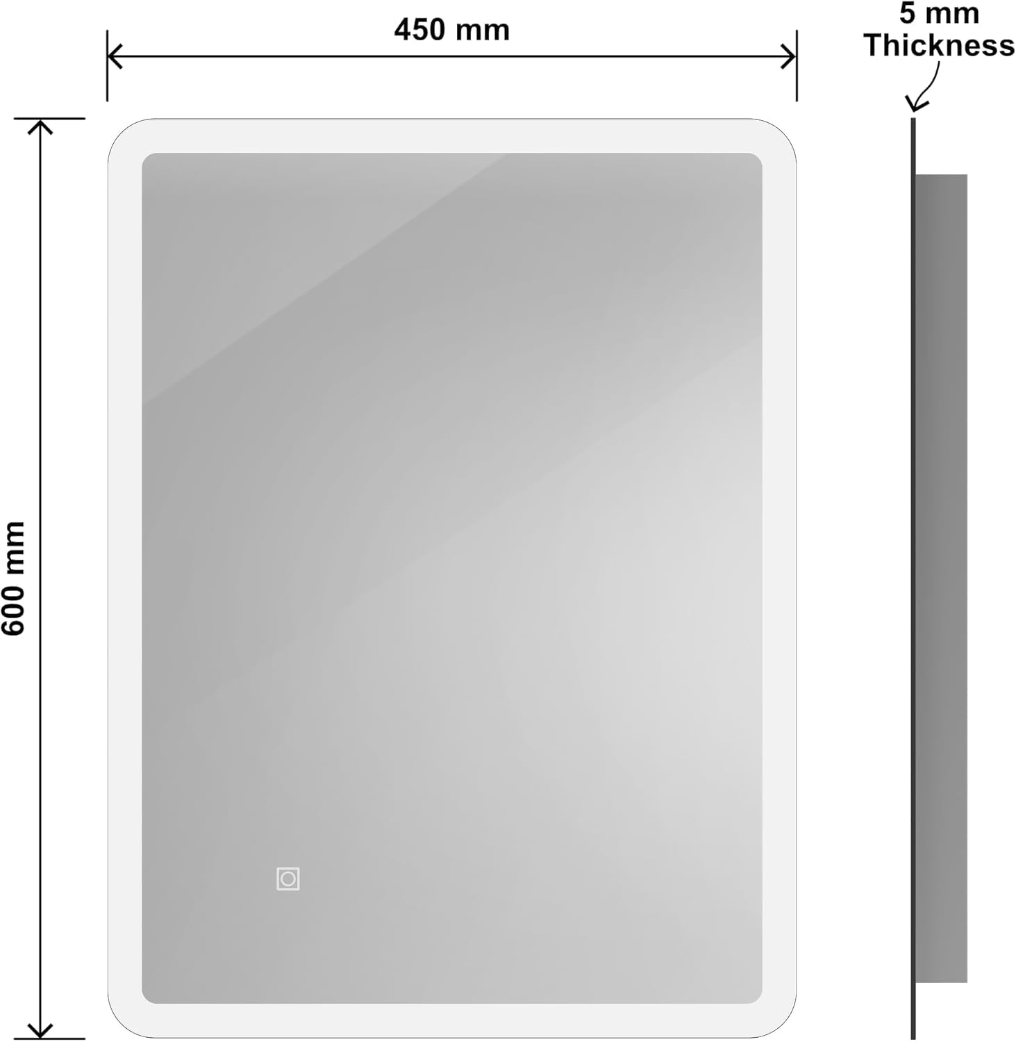 BELOFAY Atlanta Rectangle Bathroom LED Mirror with Dimmable Lights, Anti-fog, Shatter-Proof Tempered Glass