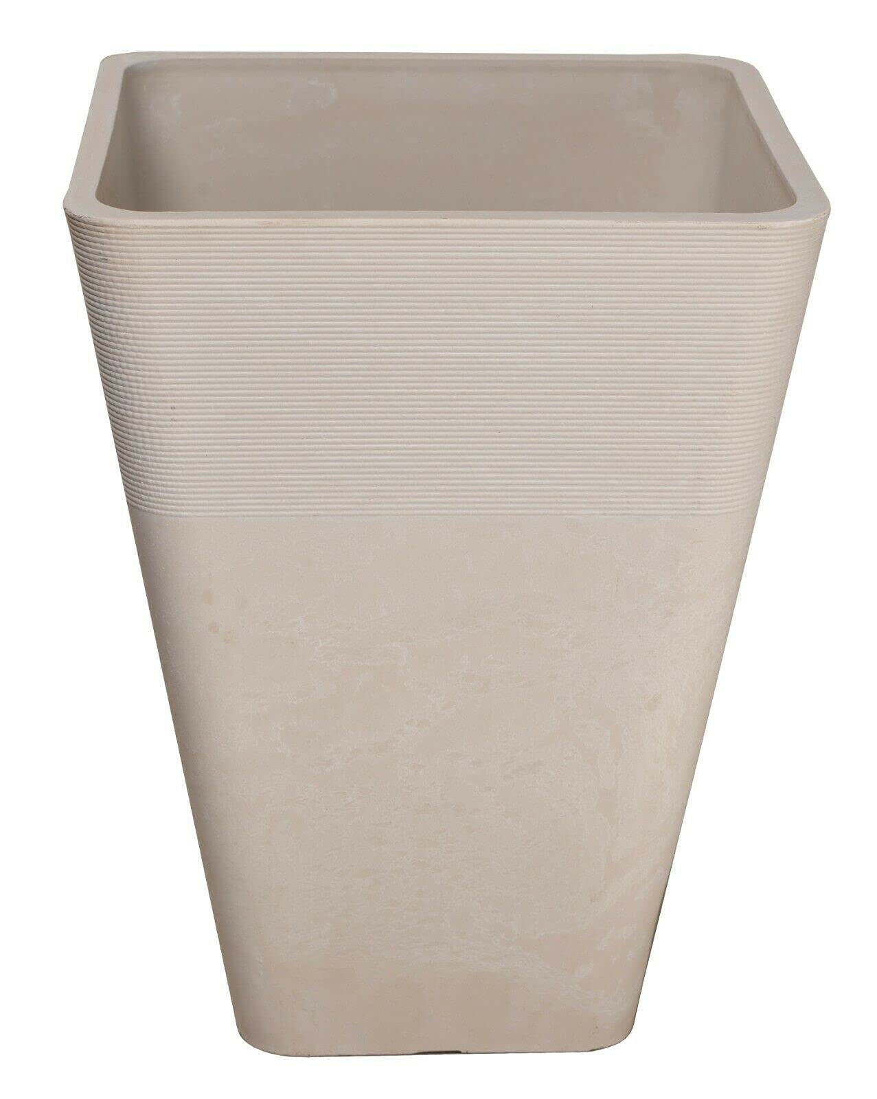 BELOFAY White Stone Square Plastic Plant Pots, Modern Decorative Herb Planter with Drainage Holes for All House Plants, Herbs, Foliage Plant, and Seeding Nursery