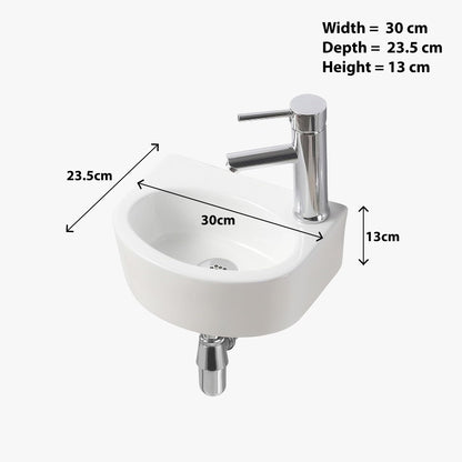 BELOFAY Oval Modern White Bathroom Wall-Mounted Sink