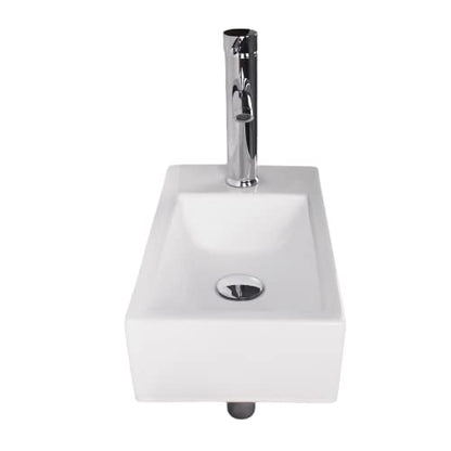 BELOFAY Rectangle Modern White Bathroom Wall-Mounted Sink
