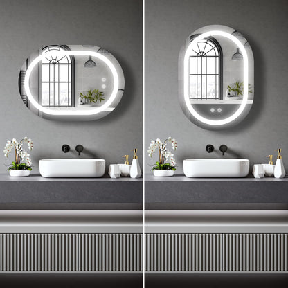 BELOFAY Ava Oval Bathroom LED Mirror with Dimmable Lights, Anti-fog, Shatter-Proof Tempered Glass